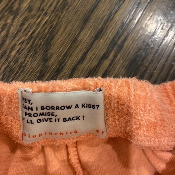 Piupiuchick Peach and Green Terry Cloth Shorts - Picture 6 of 7